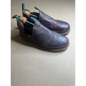 Georgia Giant Romeo Mens Brown Leather Work Boots GR262 Size 11 M Slip On Low